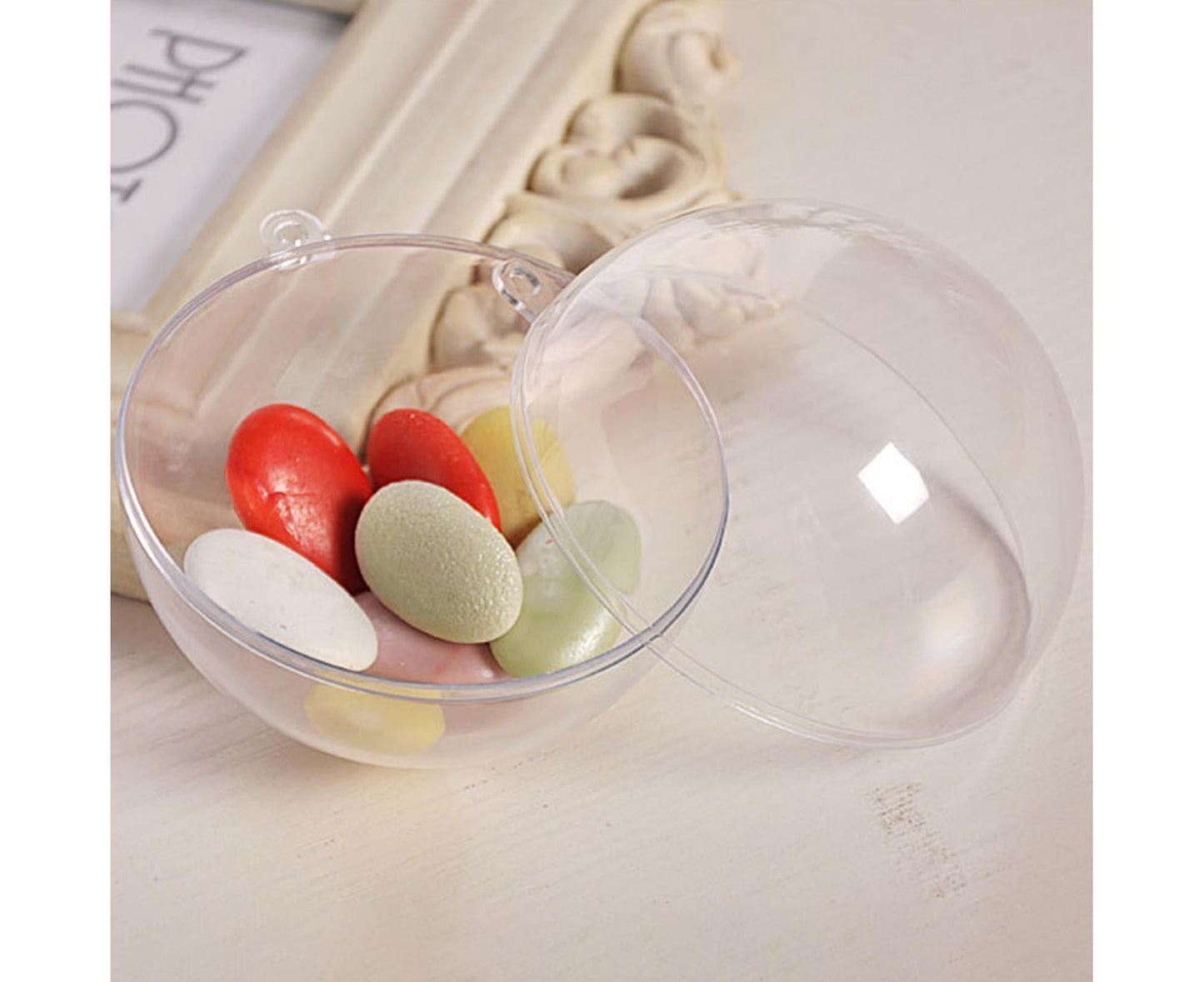 5Pcs Xmas Ball Transparent Fillable Shatterproof-9cm V1263-JX-735