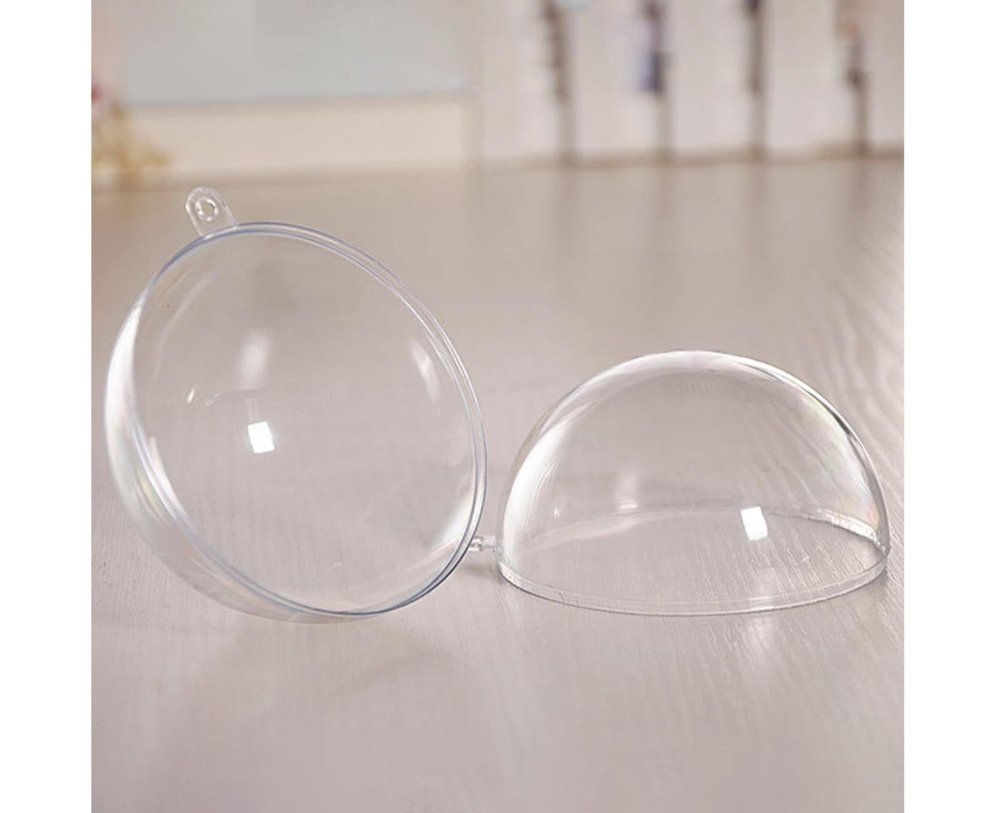 5Pcs Xmas Ball Transparent Fillable Shatterproof-9cm V1263-JX-735