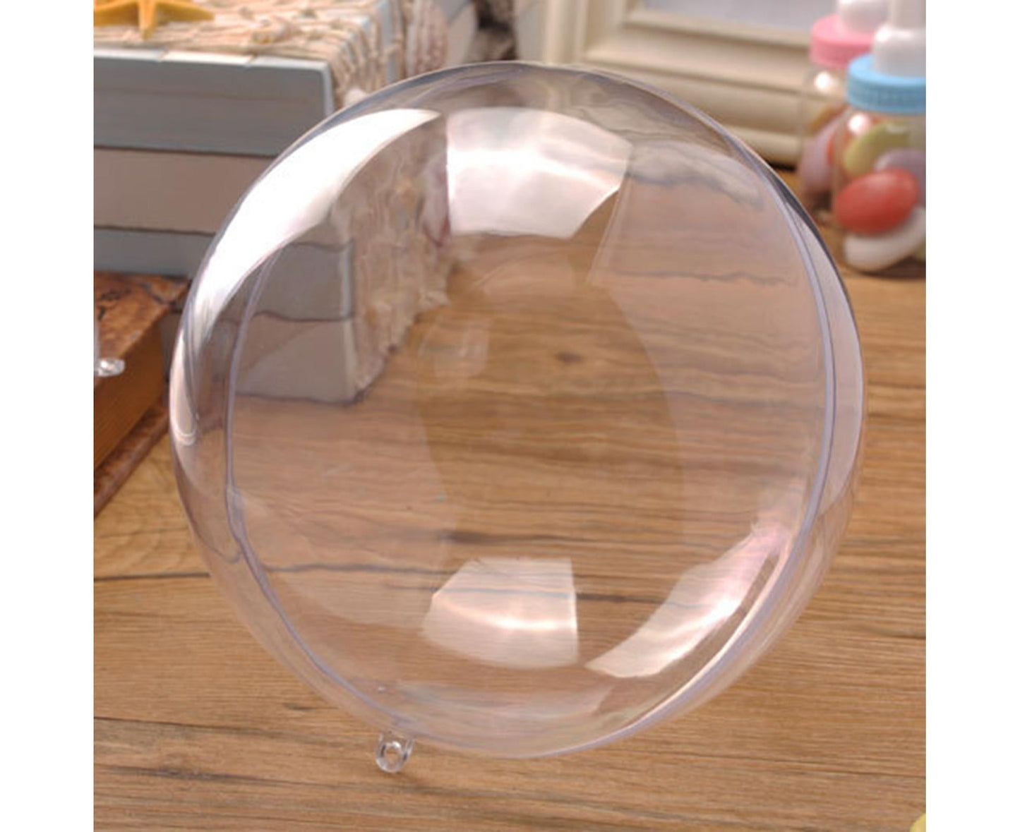 5Pcs Xmas Ball Transparent Fillable Shatterproof-9cm V1263-JX-735