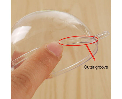 5Pcs Xmas Ball Transparent Fillable Shatterproof-9cm V1263-JX-735
