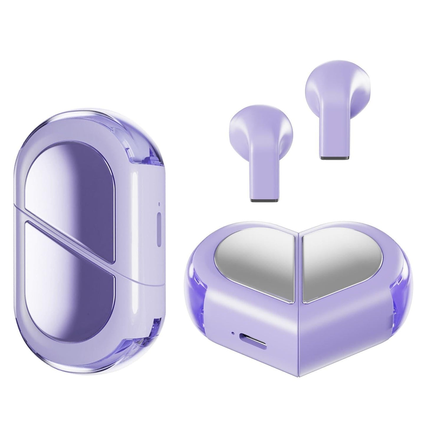 K520 deformable cute heart-shaped bluetooth headset tws compact stereo - white V1263-JX-7350-1