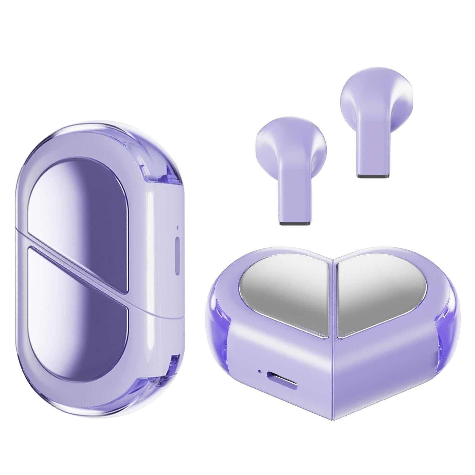 K520 deformable cute heart-shaped bluetooth headset tws compact stereo - white V1263-JX-7350-1