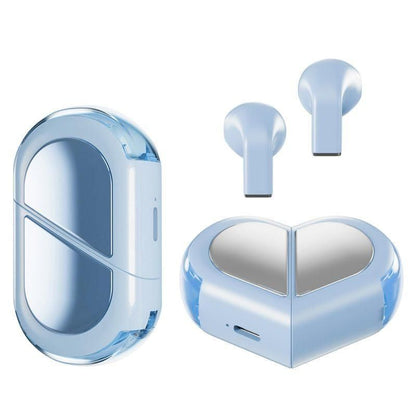 K520 deformable cute heart-shaped bluetooth headset tws compact stereo - blue V1263-JX-7350-2