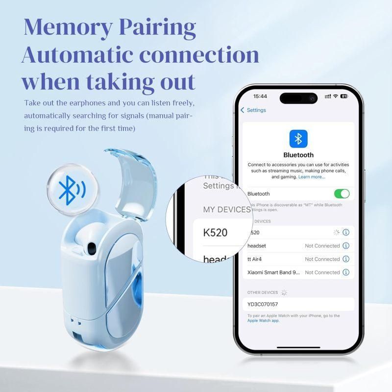 K520 deformable cute heart-shaped bluetooth headset tws compact stereo - blue V1263-JX-7350-2