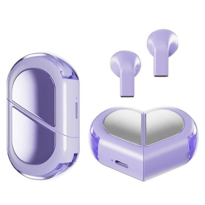 K520 deformable cute heart-shaped bluetooth headset tws compact stereo - pink V1263-JX-7350-3
