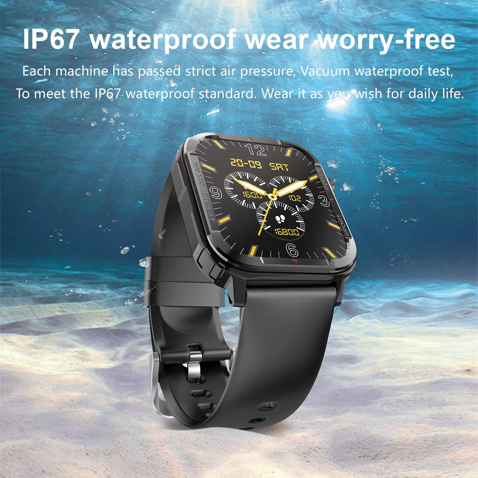Smart Watch 1.85 inch Square Screen IP67 45*39mm 1pc (Green) V1263-JX-7352-2