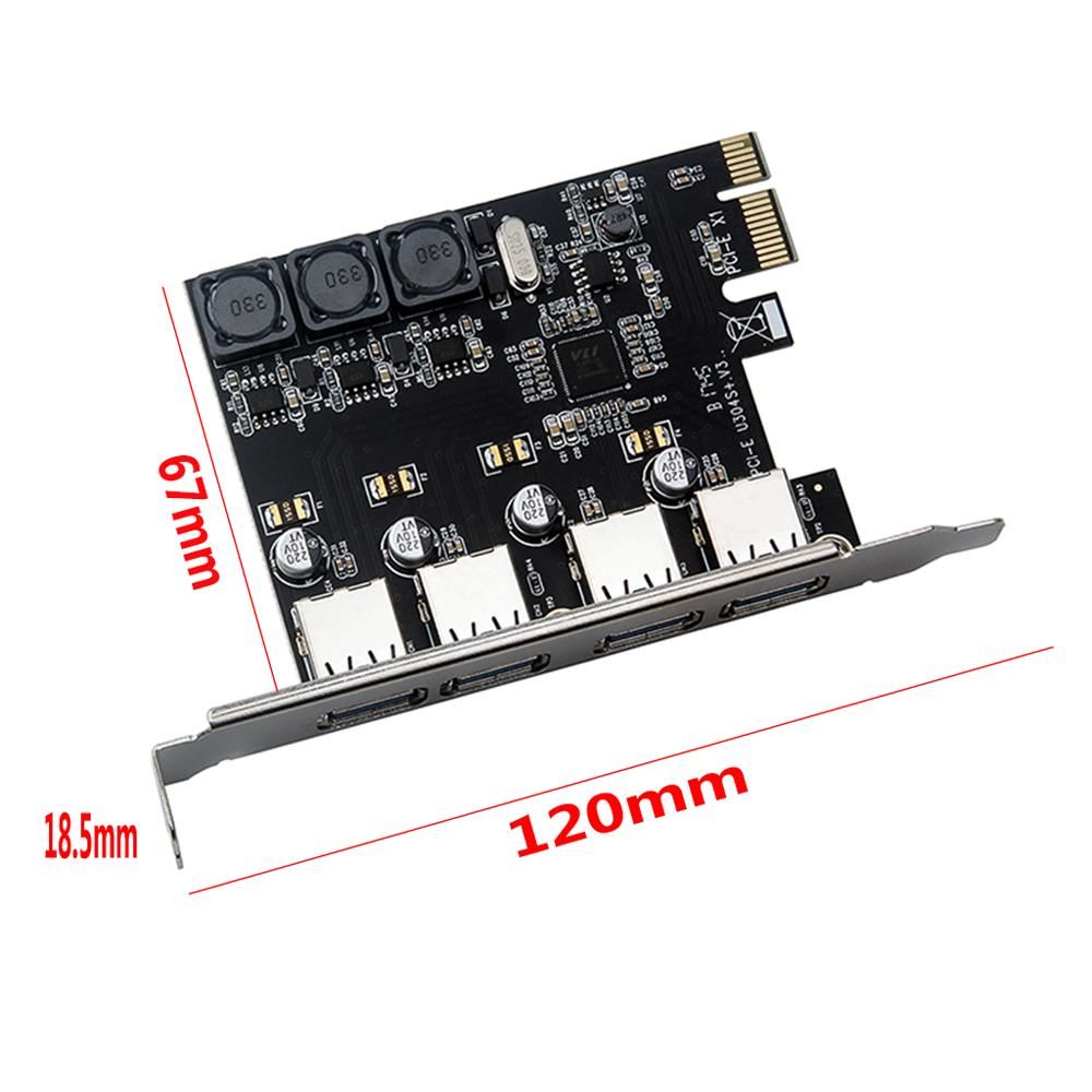 Four Ports USB 3.0 Super Fast 5Gbps PCI-E Expansion Card PCI Express Adapter Converter Card 6A Power Supply V1263-JX-7357