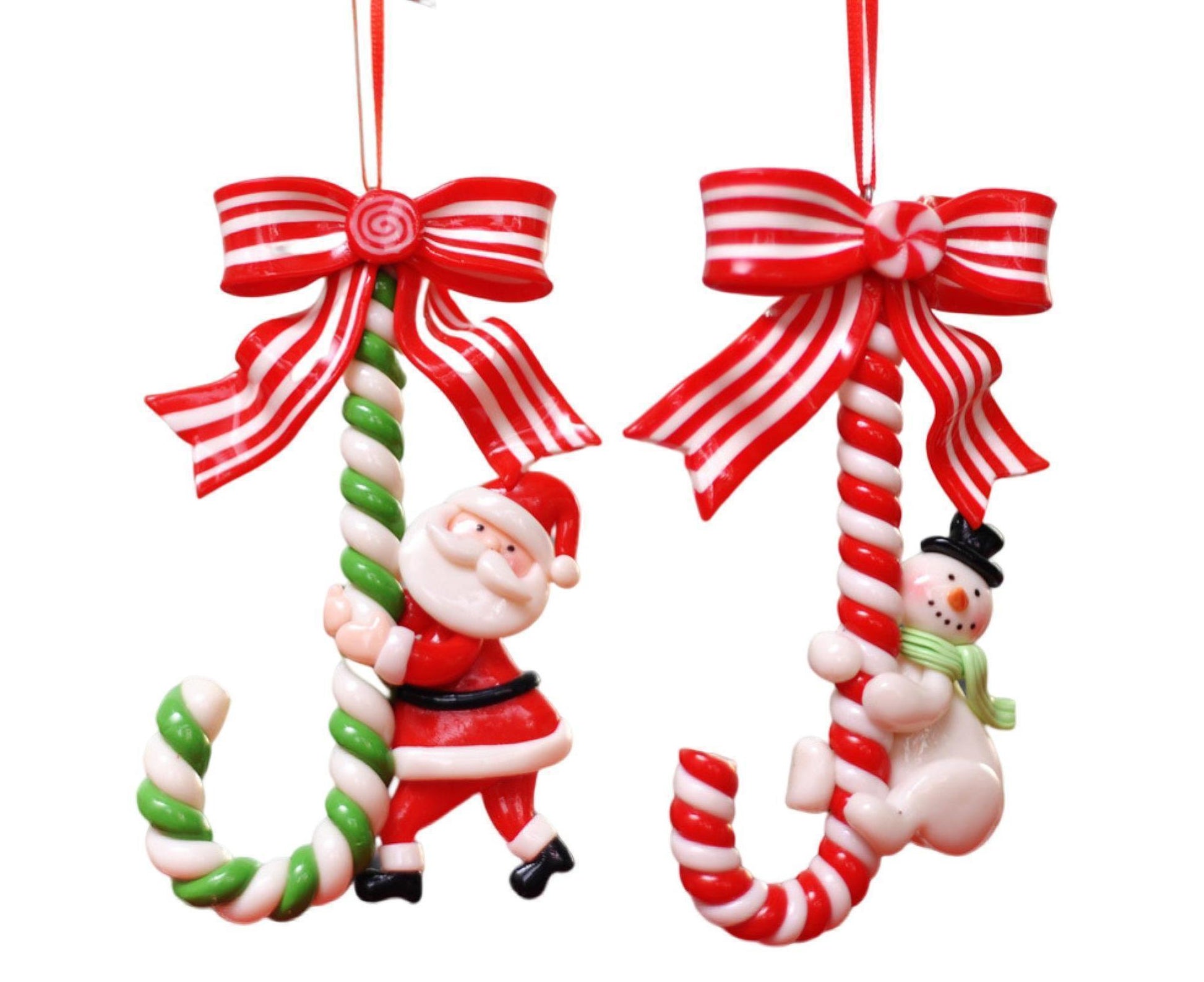3Pcs Xmas Tree Pendant Candy Cane Crafts Soft Clay V1263-JX-736