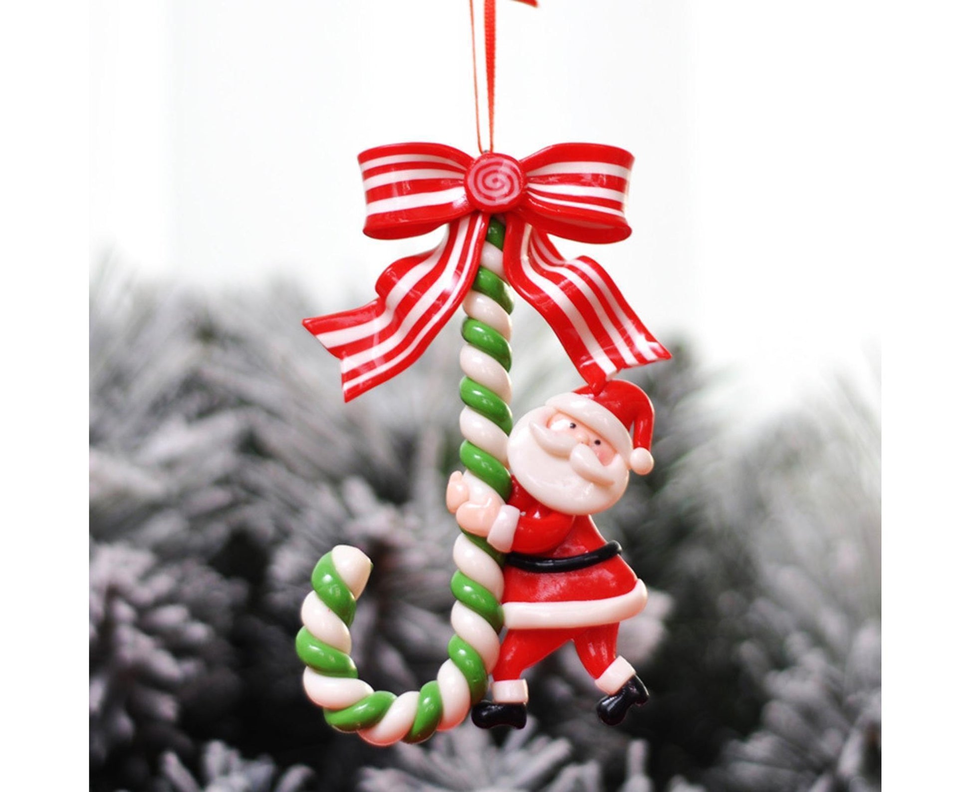 3Pcs Xmas Tree Pendant Candy Cane Crafts Soft Clay V1263-JX-736