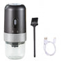 1pc Portable Electric Burr Coffee Grinder Grey 18.8cm 13W USB Rechargeable V1263-JX-7361