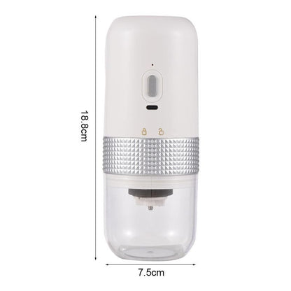 1pc Portable Electric Burr Coffee Grinder Grey 18.8cm 13W USB Rechargeable V1263-JX-7361