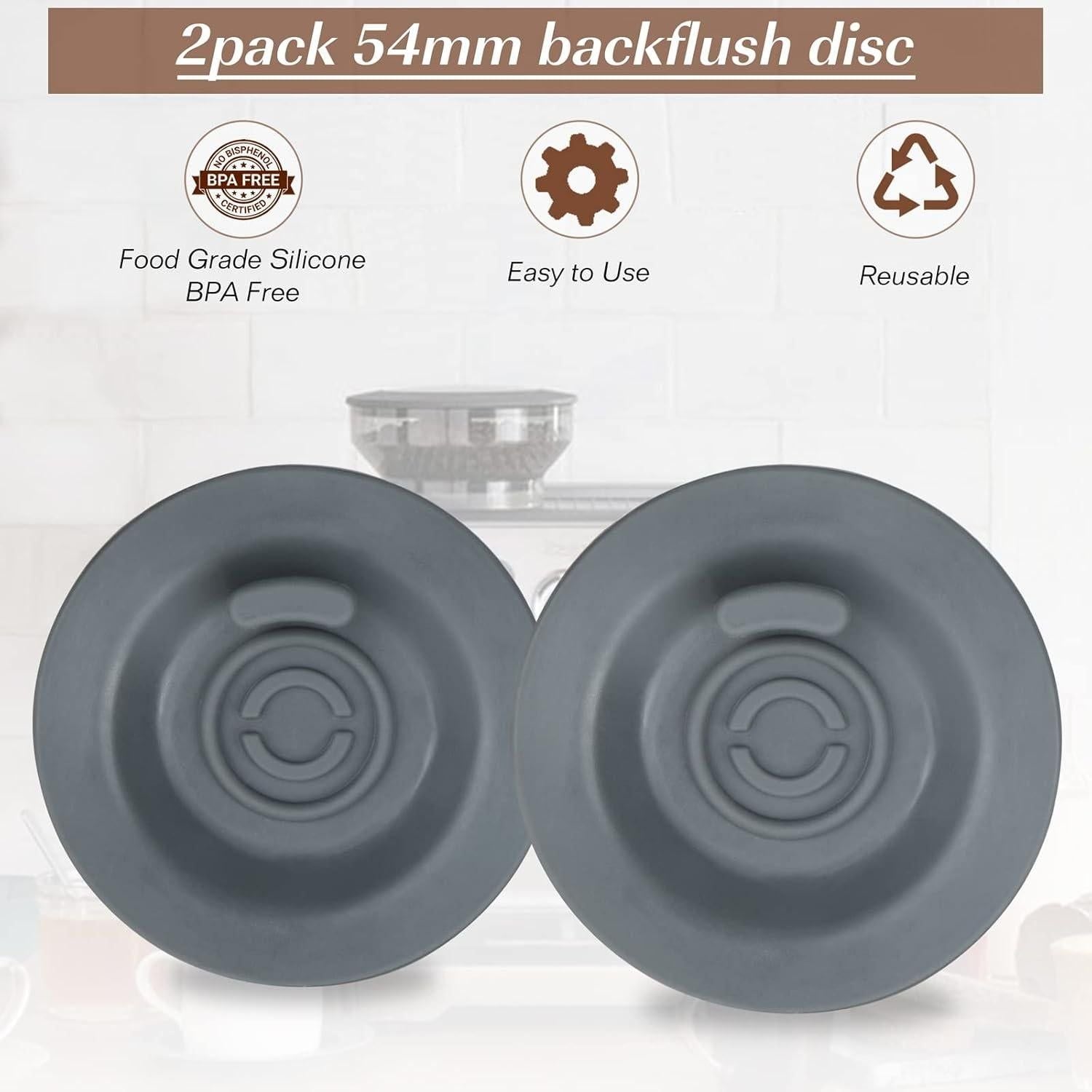 2-Piece 54mm Grey Coffee Machine Reverse Rinse Cleaning Tablet compatible with Breville 8/9 V1263-JX-7363