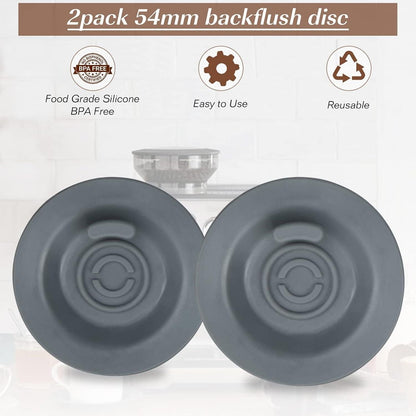2-Piece 54mm Grey Coffee Machine Reverse Rinse Cleaning Tablet compatible with Breville 8/9 V1263-JX-7363