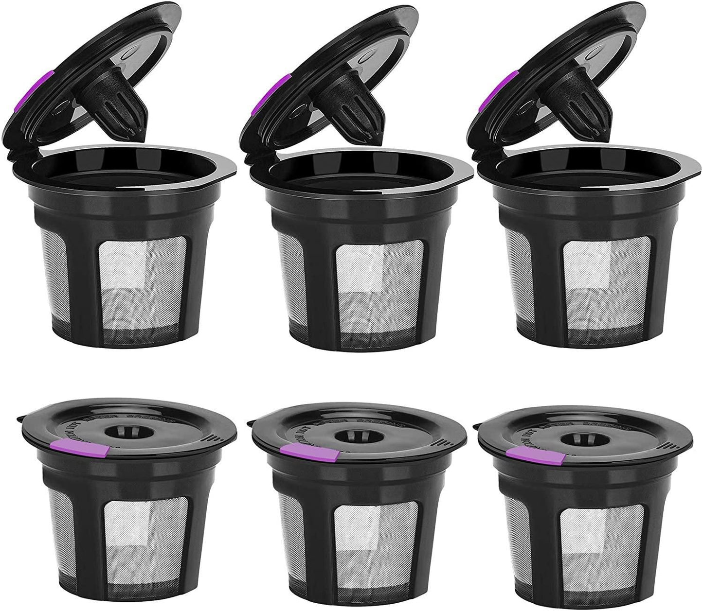 6 Pack Reusable K Cups For Reusable K CUP Coffee Filter Refillable Single V1263-JX-7365