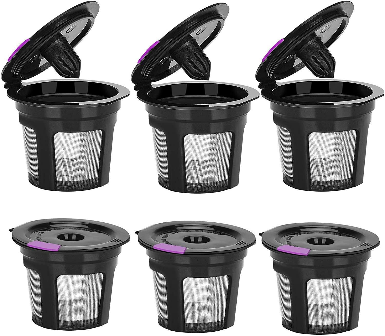 6 Pack Reusable K Cups For Reusable K CUP Coffee Filter Refillable Single V1263-JX-7365