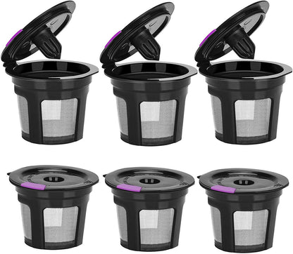 6 Pack Reusable K Cups For Reusable K CUP Coffee Filter Refillable Single V1263-JX-7365