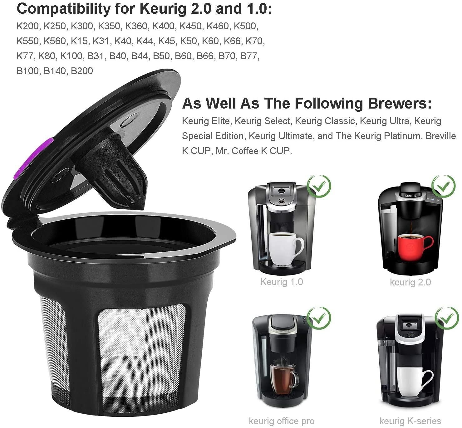 6 Pack Reusable K Cups For Reusable K CUP Coffee Filter Refillable Single V1263-JX-7365