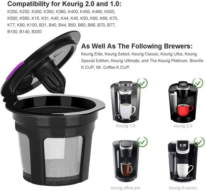 6 Pack Reusable K Cups For Reusable K CUP Coffee Filter Refillable Single V1263-JX-7365