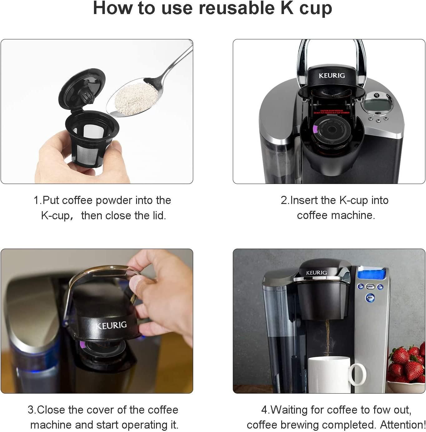 6 Pack Reusable K Cups For Reusable K CUP Coffee Filter Refillable Single V1263-JX-7365