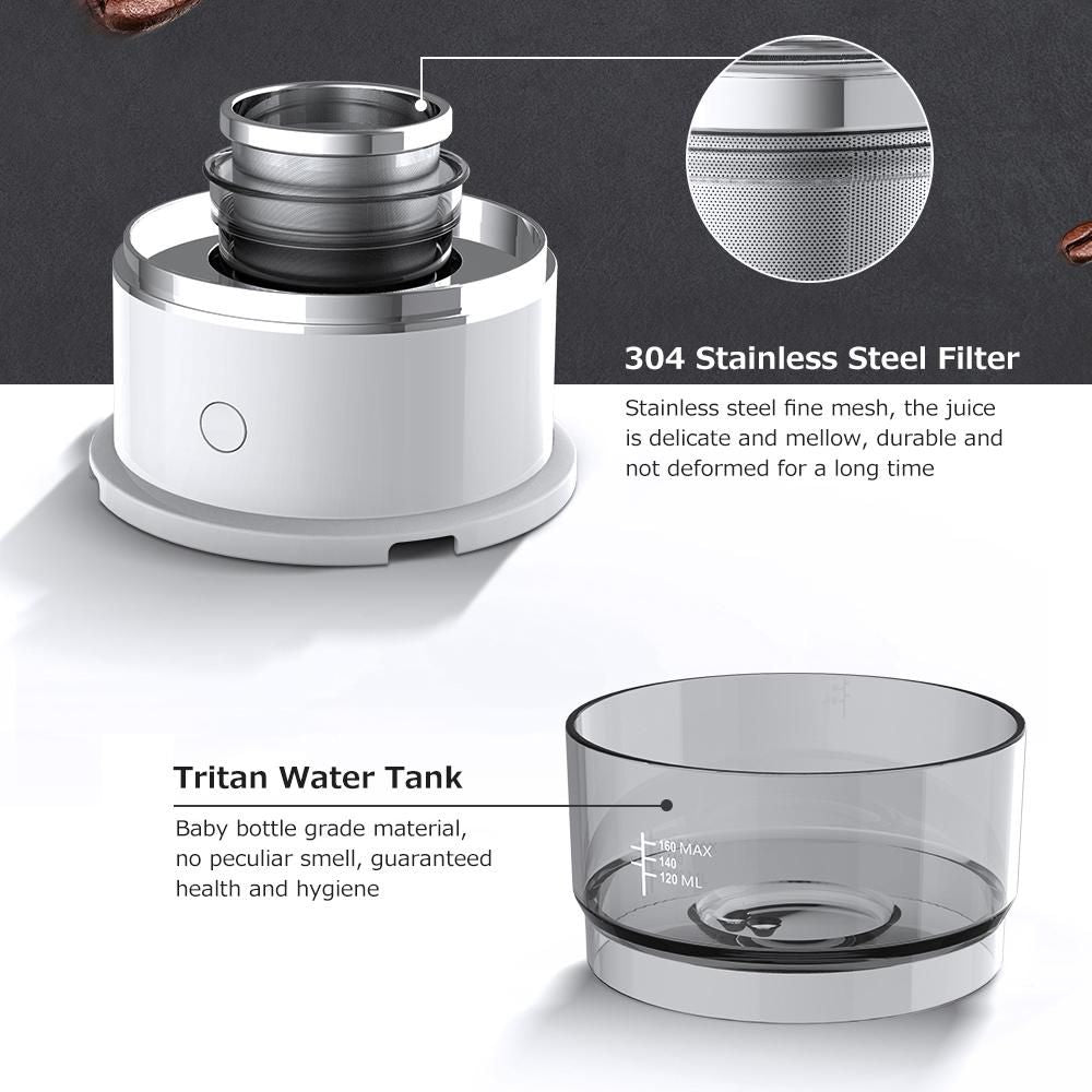 Coffee Maker White 11*10.5*8.5cm Portable Espresso Machine 1pc V1263-JX-7366