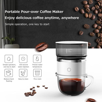 Coffee Maker White 11*10.5*8.5cm Portable Espresso Machine 1pc V1263-JX-7366