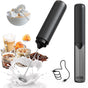 Electric Rechargeable Milk Mixer Handheld Frother USB Charging Black 1pc V1263-JX-7368