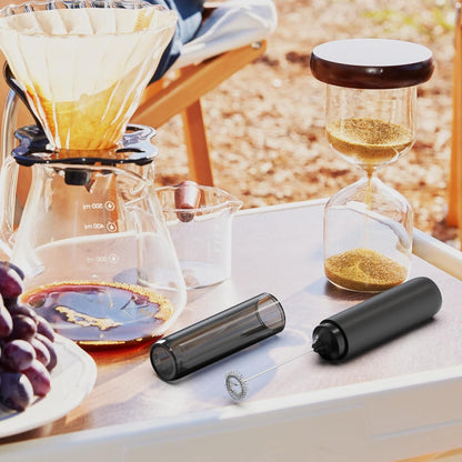 Electric Rechargeable Milk Mixer Handheld Frother USB Charging Black 1pc V1263-JX-7368