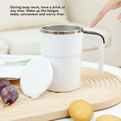 Electric Stirring Cup White 8x13.8cm 380ml with Temperature Display 1pc V1263-JX-7369