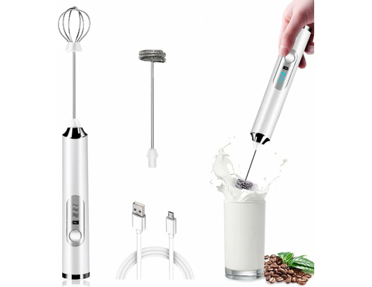 Milk Frother Handheld Electric Whisk Milk Foamer Coffee Frother Mixer Blender USB Mini Blender V1263-JX-7371