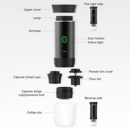 Portable Coffee Machine For Car Home Travel 3 In 1 Cordless Electric Coffee Maker Work V1263-JX-7372