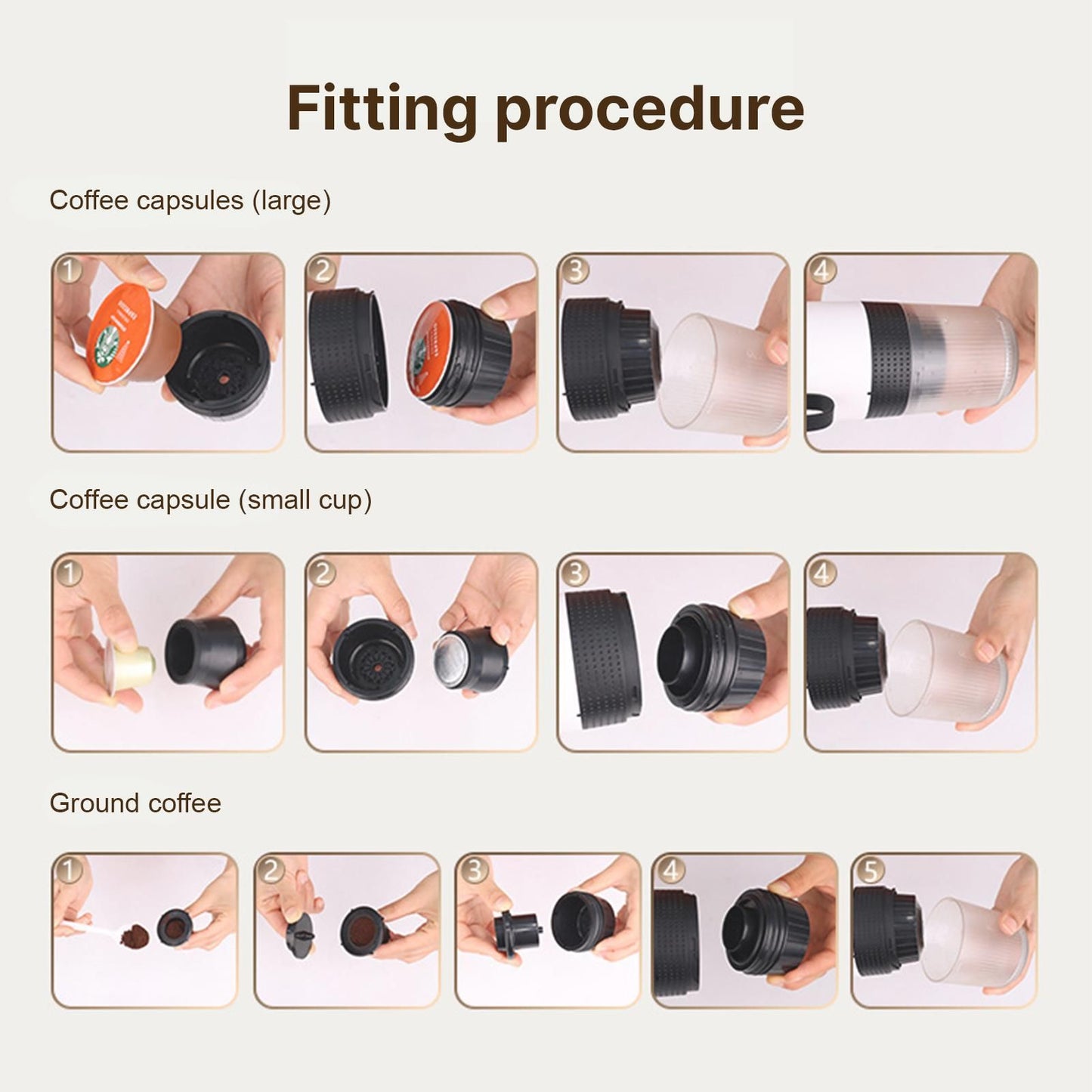 Portable Coffee Machine For Car Home Travel 3 In 1 Cordless Electric Coffee Maker Work V1263-JX-7372