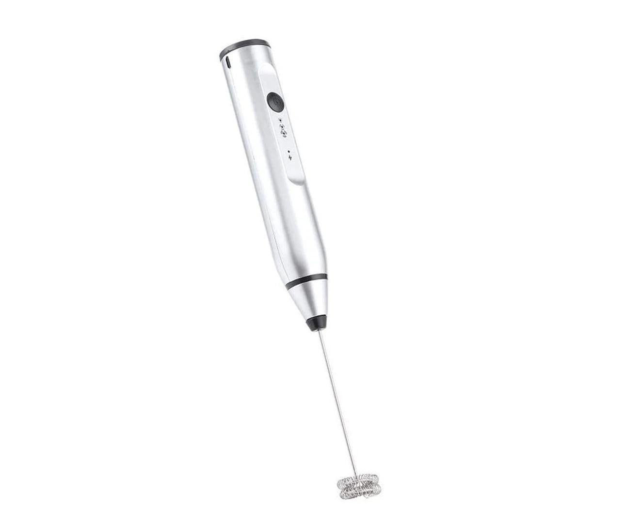 Rechargeable Electric Milk Frother 3-Mode Drink Mixer Egg Beater Blender Set 1Pc V1263-JX-7373