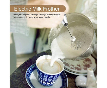 Rechargeable Electric Milk Frother 3-Mode Drink Mixer Egg Beater Blender Set 1Pc V1263-JX-7373