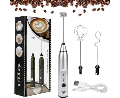 Rechargeable Electric Milk Frother 3-Mode Drink Mixer Egg Beater Blender Set 1Pc V1263-JX-7373