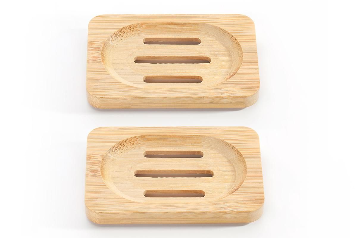 2PCS Wood Soap Dish Storage Soap Holder Soap Tray For Home Bathroom V1263-JX-7374