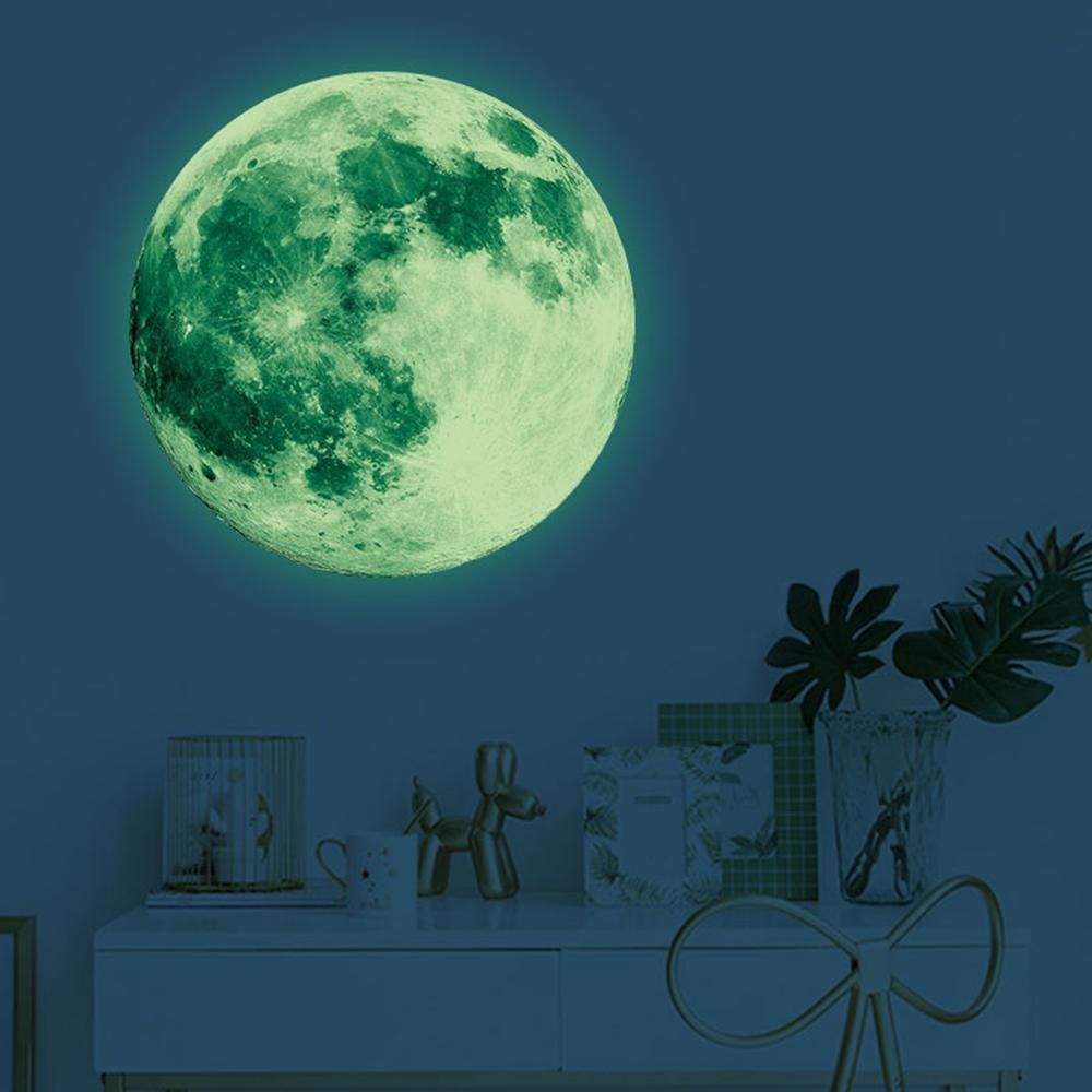 30X30CM Glow in The Dark Stars and Moon for Ceiling Decorations Glow Wall Stickers -Blue V1263-JX-7375-3