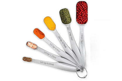 6Pcs Stainless Steel Measuring Cups & Spoons Set V1263-JX-7378