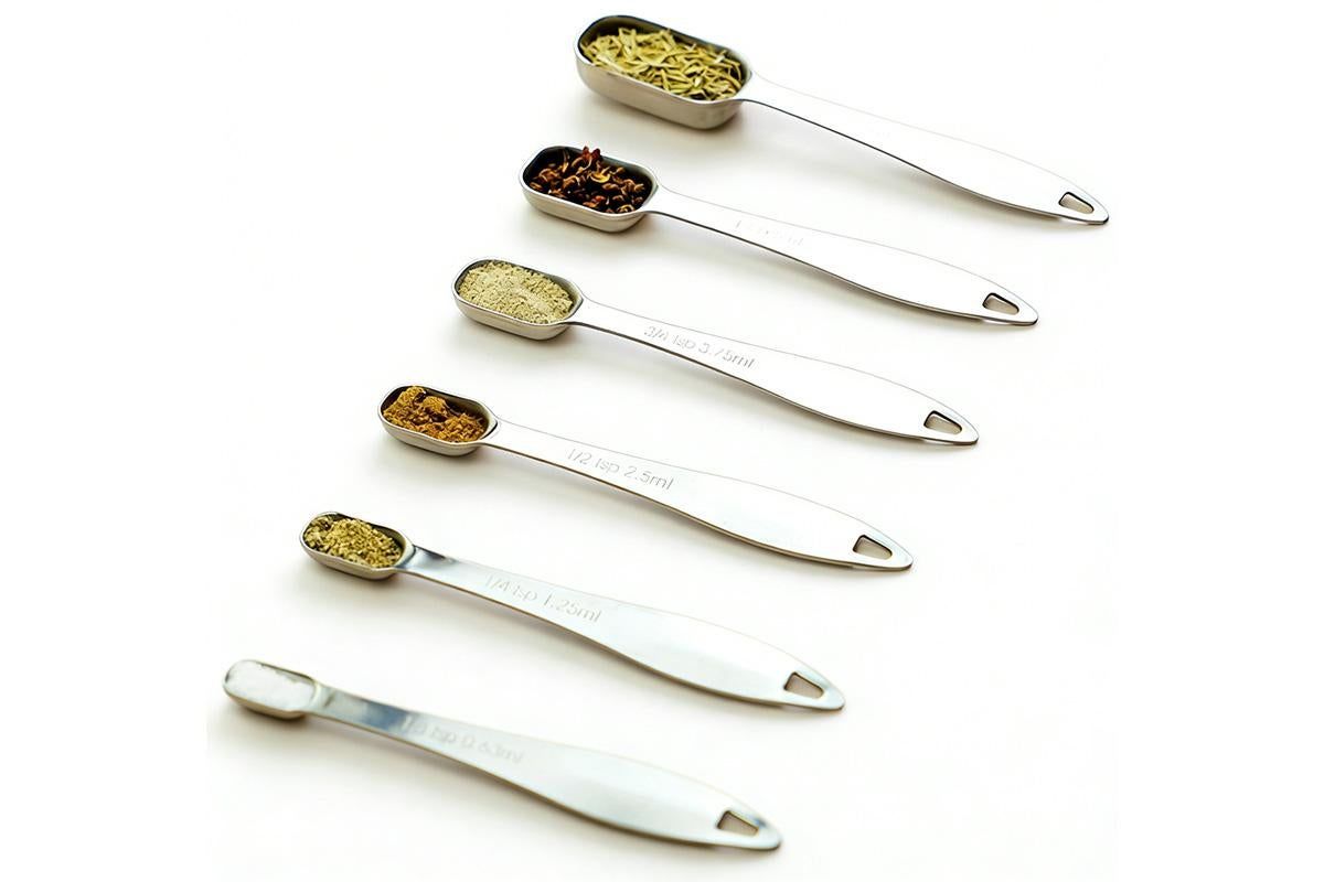 6Pcs Stainless Steel Measuring Cups & Spoons Set V1263-JX-7378