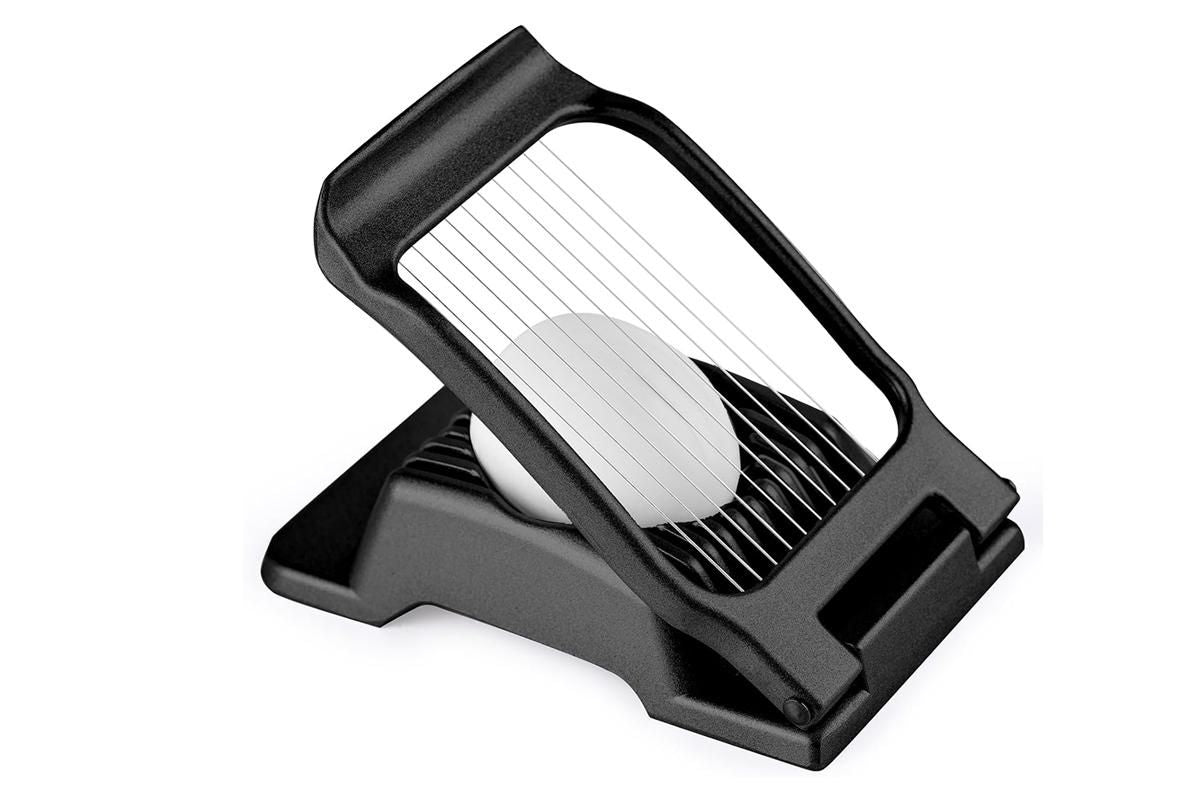 Aluminum Alloy Egg Slicer for Hard Boiled Eggs Strawberry Slicer for Salad-Black V1263-JX-7379