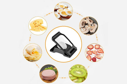 Aluminum Alloy Egg Slicer for Hard Boiled Eggs Strawberry Slicer for Salad-Black V1263-JX-7379