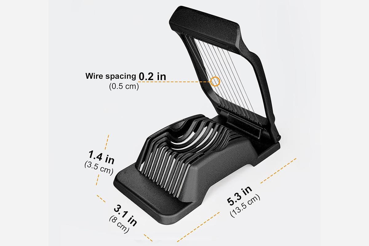 Aluminum Alloy Egg Slicer for Hard Boiled Eggs Strawberry Slicer for Salad-Black V1263-JX-7379