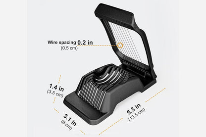 Aluminum Alloy Egg Slicer for Hard Boiled Eggs Strawberry Slicer for Salad-Black V1263-JX-7379