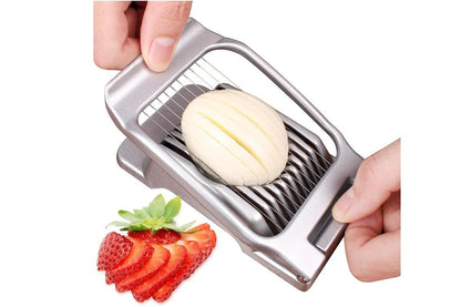 Aluminum Alloy Egg Slicer for Hard Boiled Eggs Strawberry Slicer for Salad-Black V1263-JX-7379