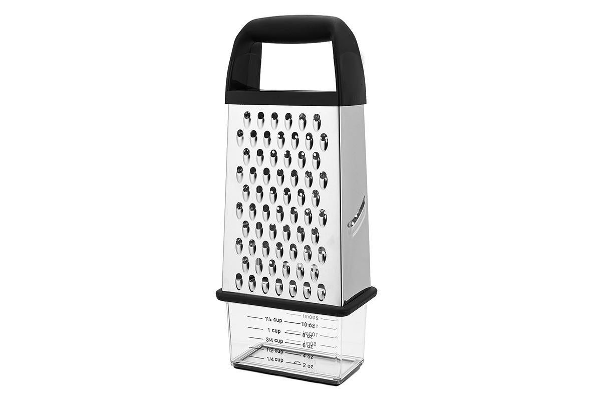 Box Grater with Container Stainless Steel Coarse Fine Slicer Non Slip Base V1263-JX-7381