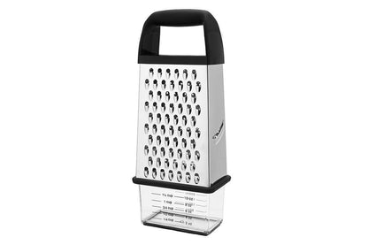 Box Grater with Container Stainless Steel Coarse Fine Slicer Non Slip Base V1263-JX-7381