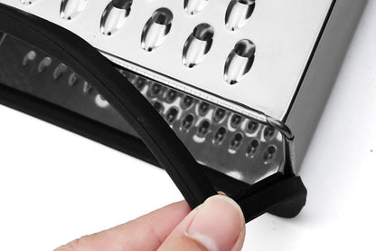 Box Grater with Container Stainless Steel Coarse Fine Slicer Non Slip Base V1263-JX-7381