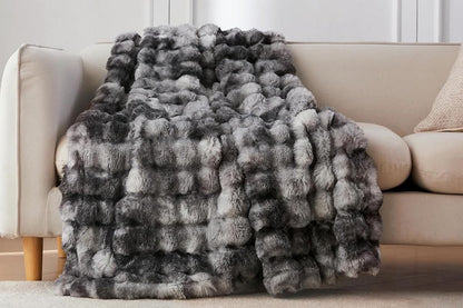 Bubble Tie Dye Throw Blanket Soft Cozy Microfiber Lightweight Warm -Dark Grey M V1263-JX-7382-2