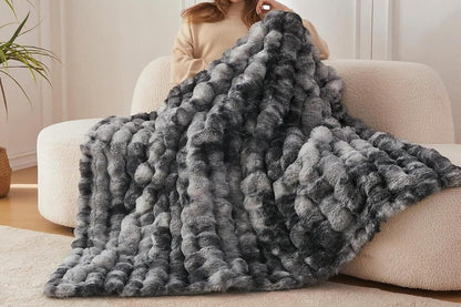 Bubble Tie Dye Throw Blanket Soft Cozy Microfiber Lightweight Warm -Dark Grey XL V1263-JX-7382-4