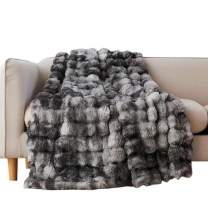 Bubble Tie Dye Throw Blanket Soft Cozy Microfiber Lightweight Warm -Dark Grey XL V1263-JX-7382-4