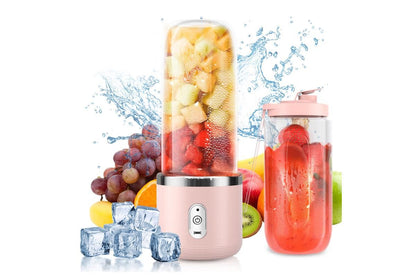 Electric Mini Juice Maker Portable 400ml Blender Smoothie Juicer Machine-Pink V1263-JX-7389